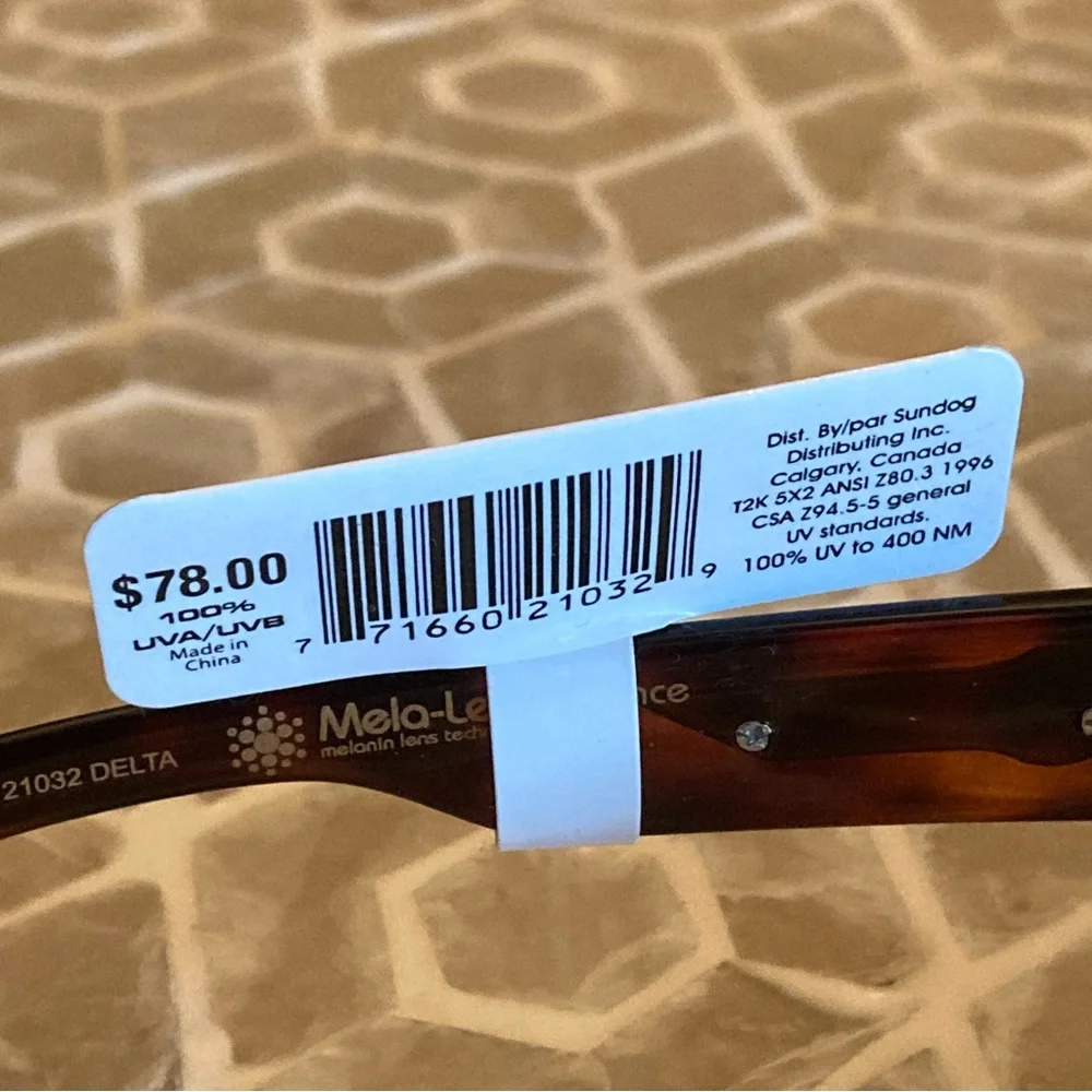 NEW!  Sundog Eyewear Delta-Mela-Lens sunglasses in ‘tortoise brown’